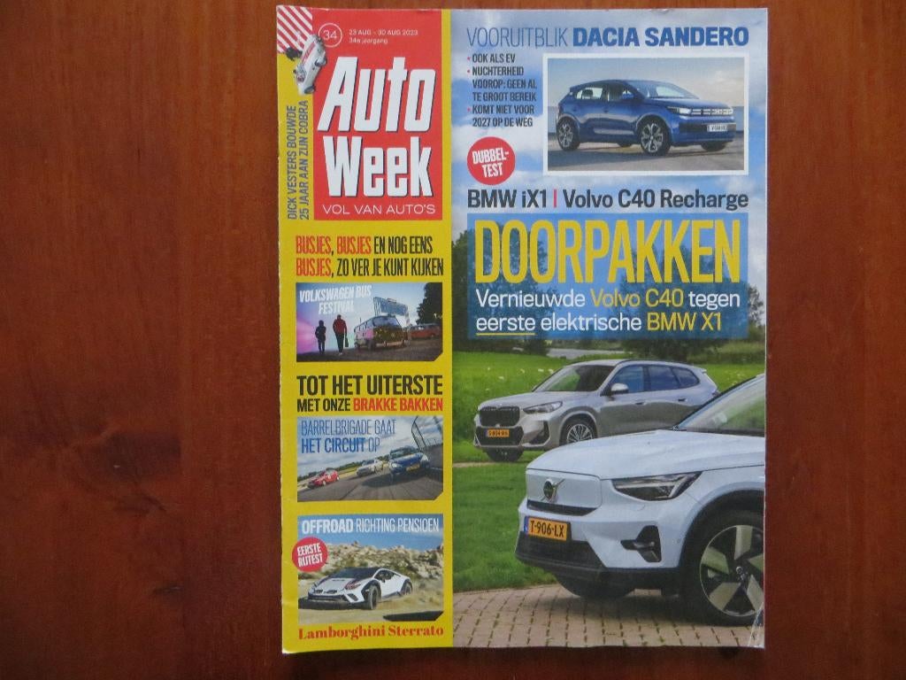 Autoweek 34 2023 Volvo C40 Recharge, BMW X1, Volkswagen Bus, Ophalen of Verzenden, Zo goed als nieuw, BMW