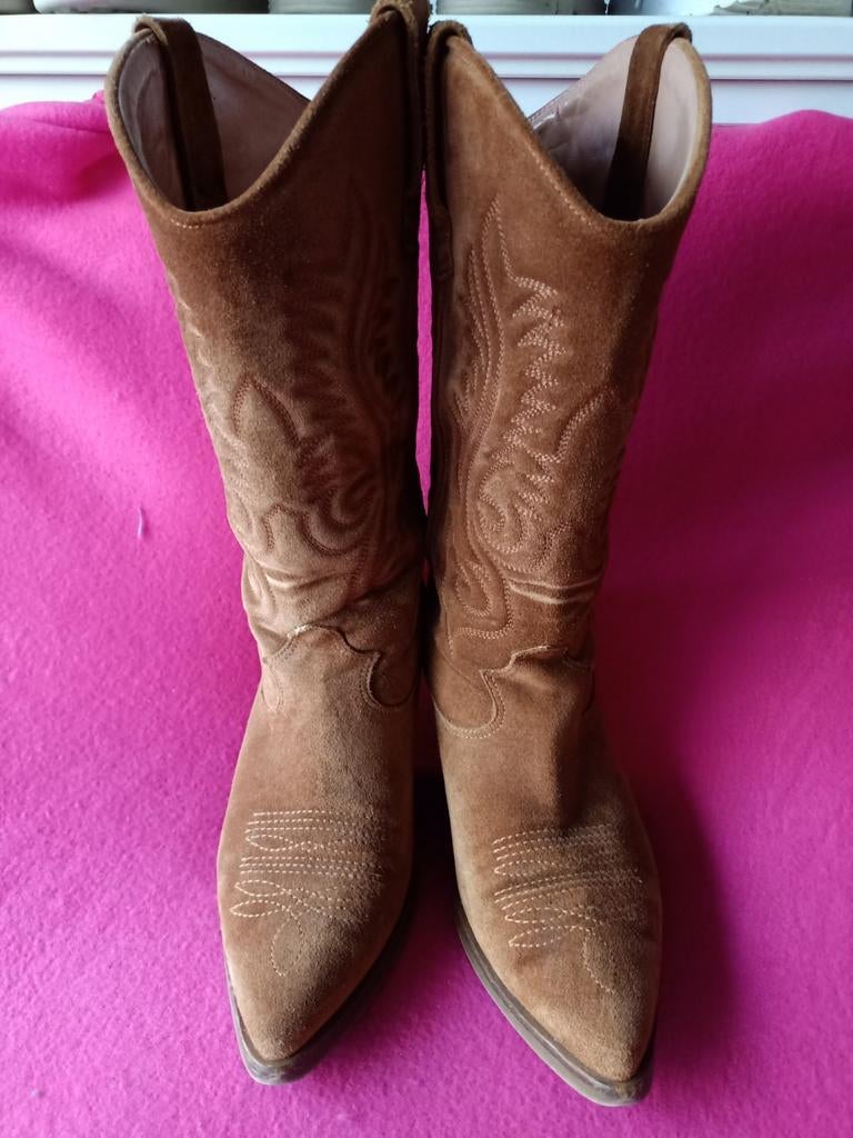 Via Vai Cowboy Laarzen - Suede maat 41, Kleding | Dames, Schoenen, Hoge laarzen, Bruin, Gedragen, Ophalen