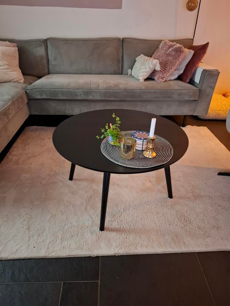 Moderne salontafel - diameter 80cm, Huis en Inrichting, Tafels | Salontafels, Ophalen, Gebruikt, 50 tot 100 cm, 50 tot 75 cm
