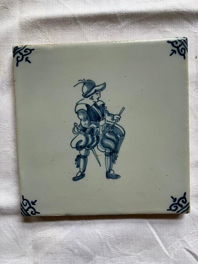 Delfsblauwe tegel trommelaar, Antiek en Kunst, Ophalen