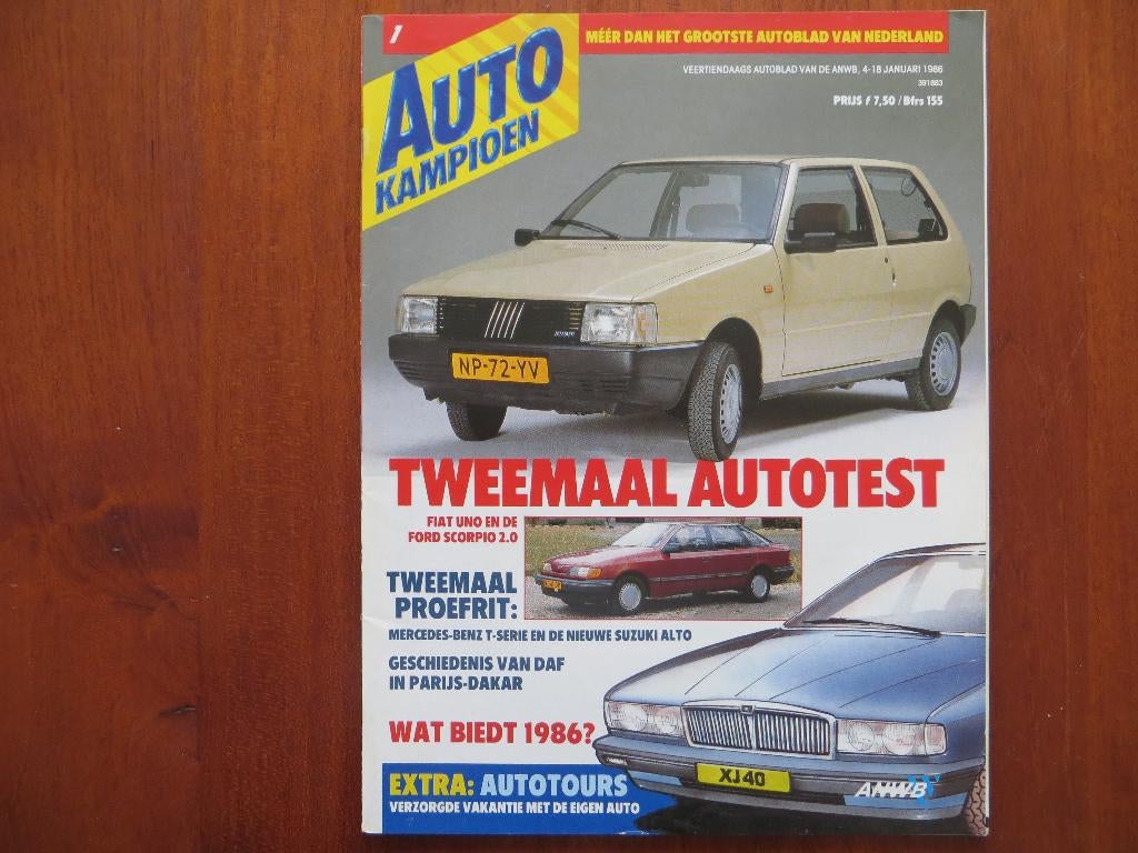 Autokampioen 1 1986 Fiat Uno Fire, Ford Scorpio 2.0, Alto, Ophalen of Verzenden, Nieuw, Ford