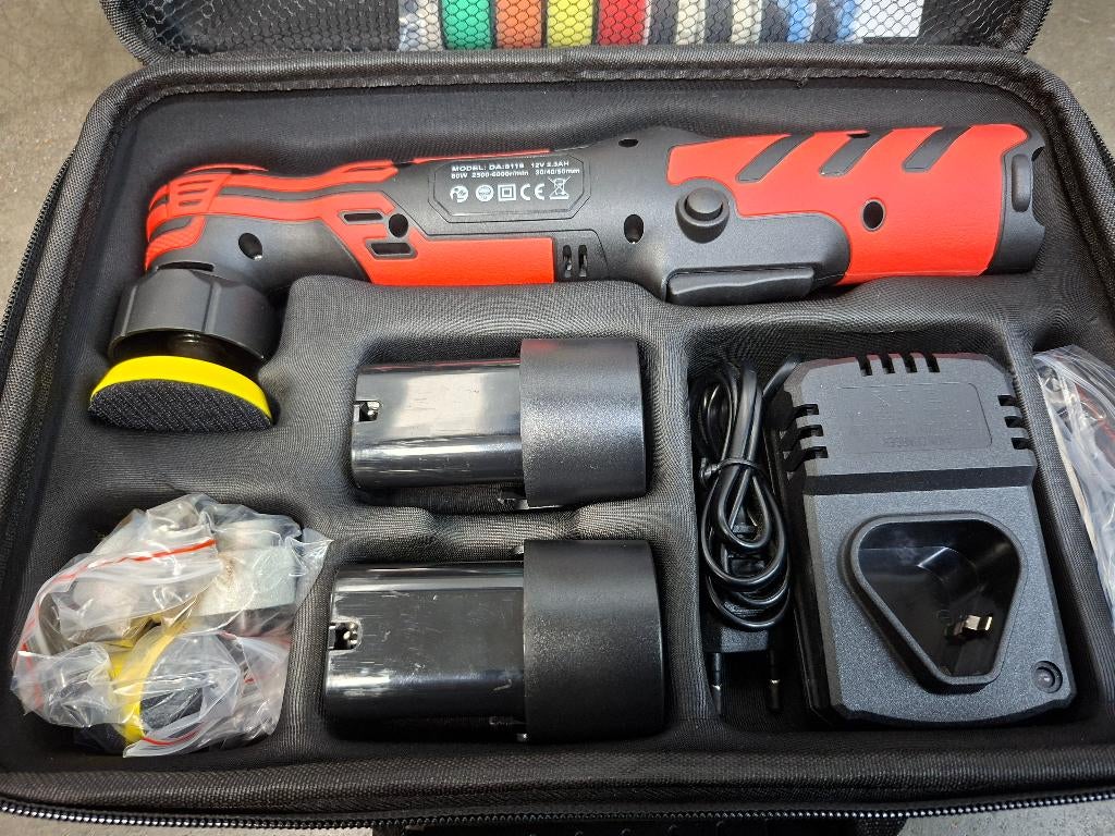 Mini poetsmachine polijstmachine op accu nieuw in koffer, Auto diversen, Ophalen of Verzenden