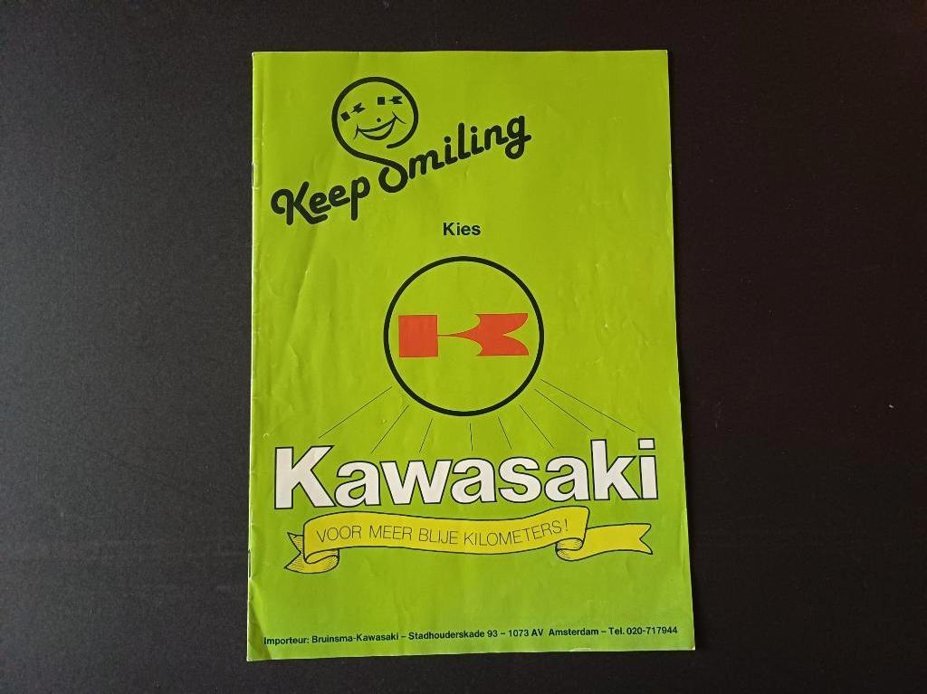 KAWASAKI range brochure / folder cross en race modellen, Ophalen of Verzenden, Gelezen, Algemeen