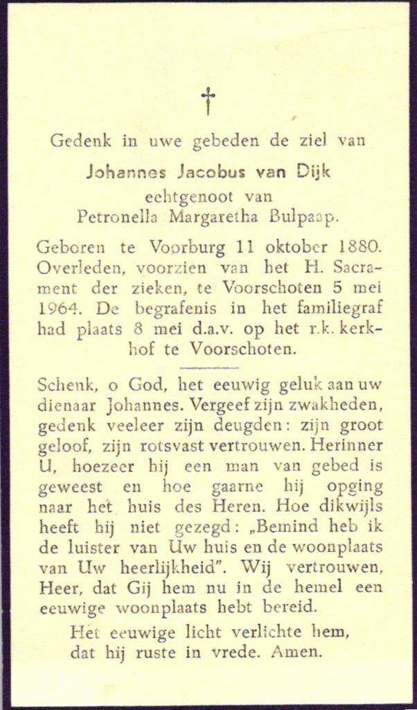Dijk van Johannes Jacobus 1880 Voorburg-1964 Voorschoten, Ophalen of Verzenden