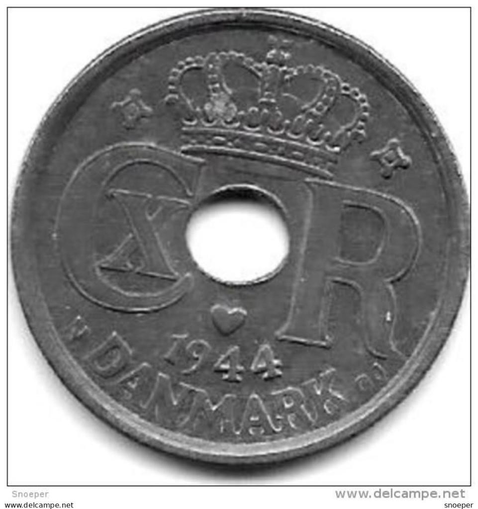 denmark 25 ore 1944 km 823.2a xf+, Verzenden, Overige landen, Losse munt