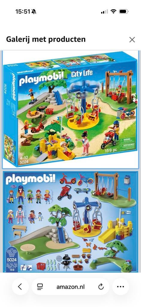 Playmobil 5024 Speeltuin schommel glijbaan picknick, Kinderen en Baby's, Speelgoed | Playmobil, Ophalen of Verzenden, Gebruikt