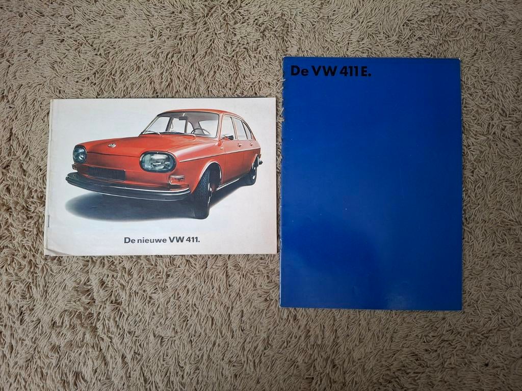 2x autofolder VW 411, Boeken, Auto's | Folders en Tijdschriften, Verzenden, Zo goed als nieuw, Volkswagen