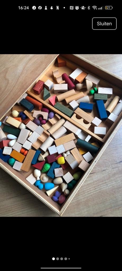 Houten Sensory Tray Box met Blokken, Ophalen of Verzenden, Zo goed als nieuw, Overige merken