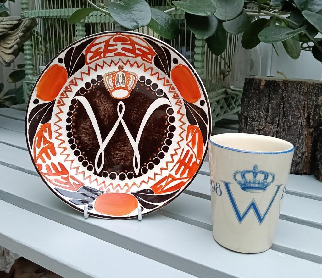 Inhuldiging koningin Wilhelmina herinneringsbord Amsterdam, Verzamelen, Koninklijk Huis en Royalty, Gebruikt, Ophalen of Verzenden