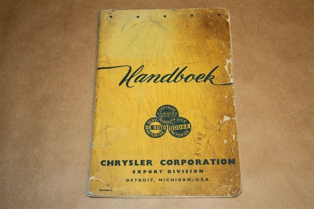 Handboek Chrysler Corporation - Ca 1960 !!, Ophalen of Verzenden