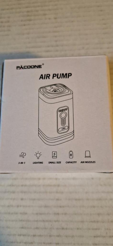 PACOONE Draagbare Luchtpomp met Verlichting - Khaki, Ophalen of Verzenden, Nieuw