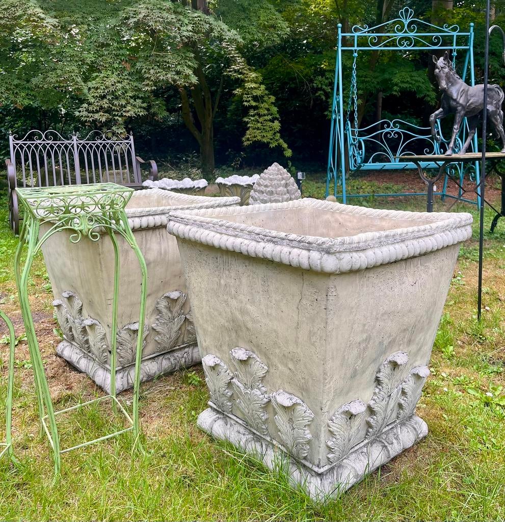 * grote bloempotten stenen tuinvazen potten bloembakken pot, Tuin en Terras, Bloempotten, Ophalen, Steen, 40 cm of meer, Vierkant