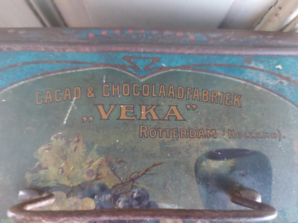Antiek winkelblik VEKA cacao & chocolade ROtterdam, Verzamelen, Blikken, Ophalen of Verzenden, Zo goed als nieuw, Overige