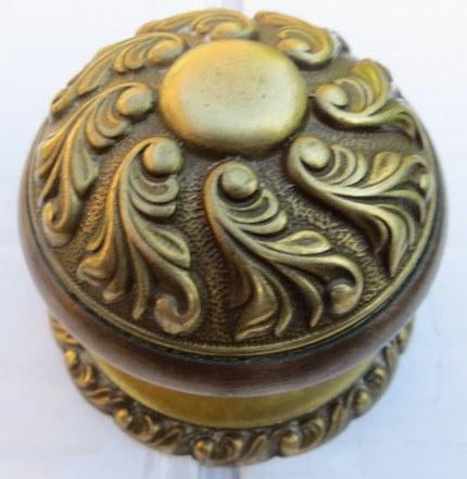 Koperen vintage deurknop mooi bewerkt doorsnee 6.5 cm ips, Ophalen of Verzenden, Koper