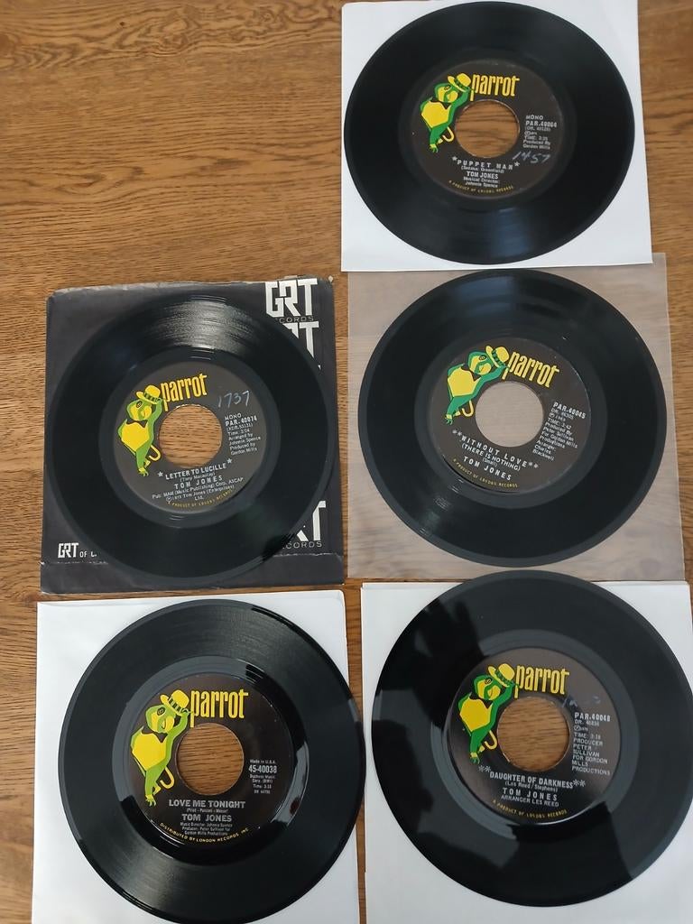 5 singles Tom Jones, Ophalen, Gebruikt, 7 inch, Single