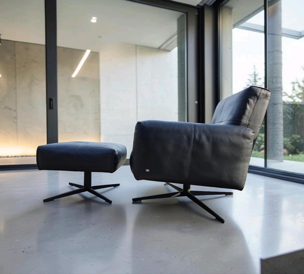 2x Rolf Benz 50 design draai fauteuil + hocker showmodel, Huis en Inrichting, Fauteuils, 50 tot 75 cm, 75 tot 100 cm, Ophalen of Verzenden