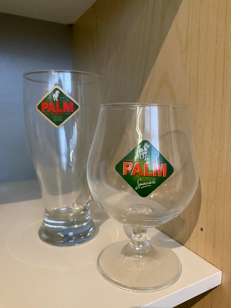 Palm bierglazen - paard rechtskijkend, Verzamelen, Ophalen of Verzenden, Zo goed als nieuw, Glas of Glazen, Palm