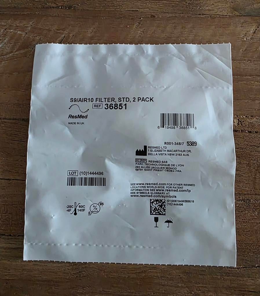 NIEUW ResMed S9/AIR10 filters, std, 2 pack 36851, Ophalen of Verzenden, Nieuw, Overige typen