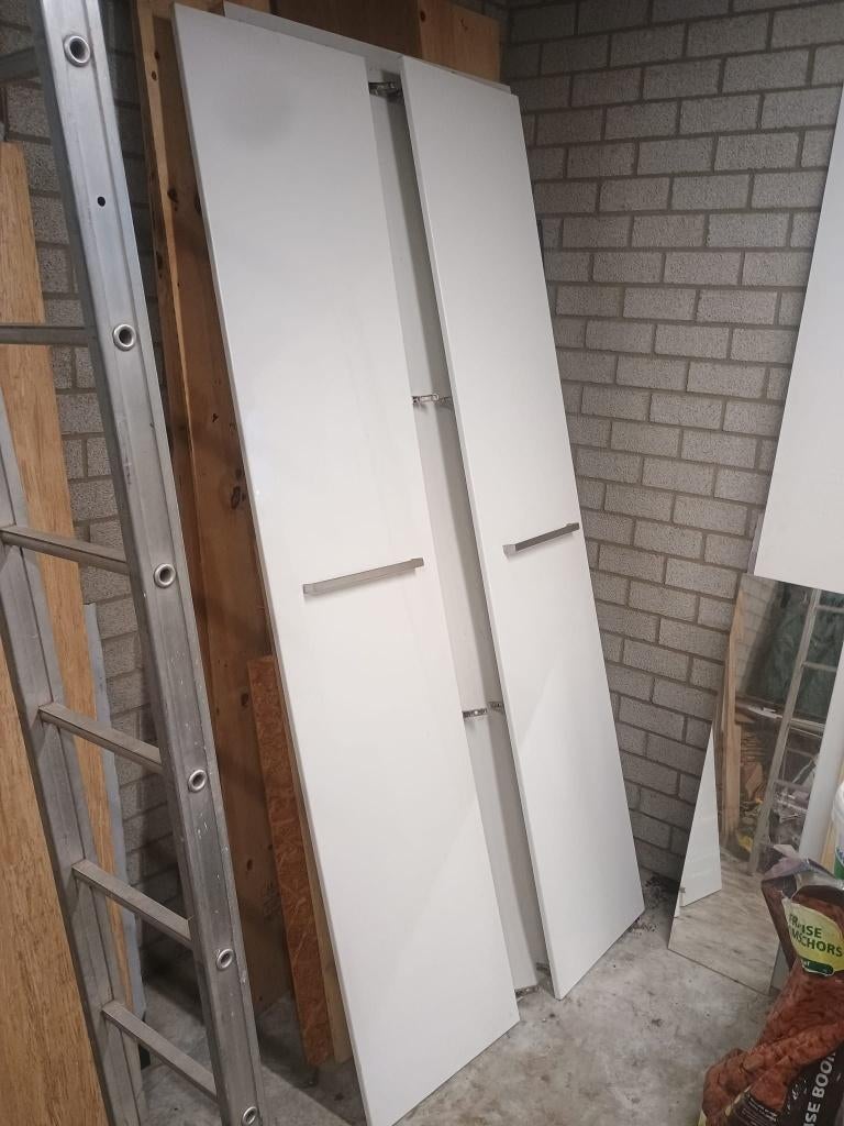 Ikea Pax kast deuren Hoogglans wit, Ophalen, Gebruikt, Grenenhout, 200 cm of meer