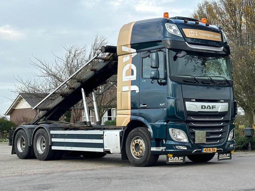 DAF XF 530 2019!SEILABROLLER!ROLLOFFTIPPER! DK1004, Euro 6, Blauw, Origineel Nederlands, 2 stoelen