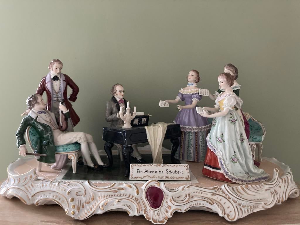 Sitzendorf saksisch porselein ein abend bei Shubert groot, Antiek en Kunst, Antiek | Porselein, Ophalen