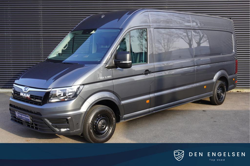 MAN TGE 180pk Automaat L4H3/L3H2 Oprijplaat + Lier Trekhaak, Auto's, Gebruikt, Zwart, 4 cilinders, MAN