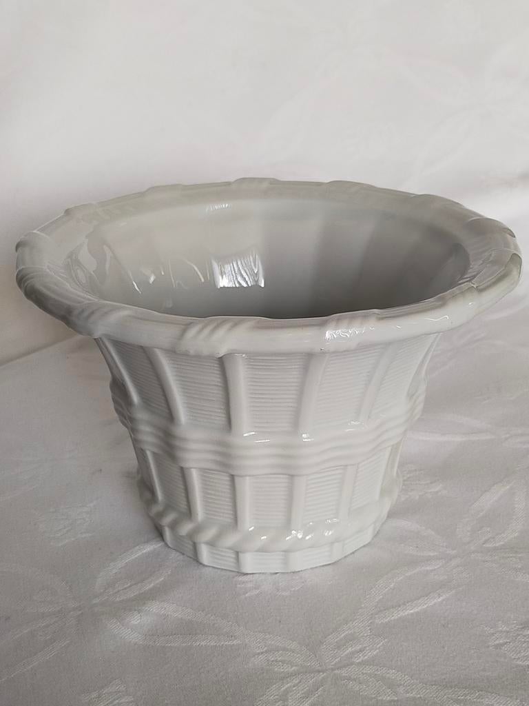 Limoges bloempotje wit prachtige kwaliteit porselein, Wit, Aardewerk of Porselein, Ophalen of Verzenden, Zo goed als nieuw