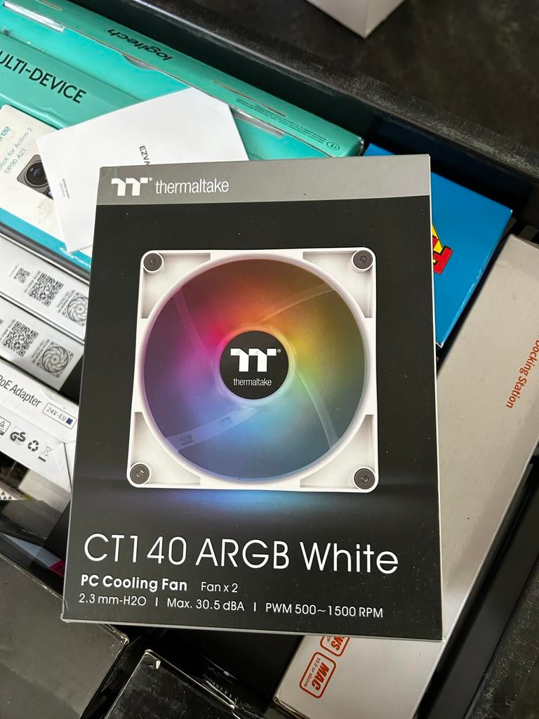 Thermaltake CT140 ARGB White PC Cooling Fan x 2, Ophalen of Verzenden, Nieuw, Luchtkoeling