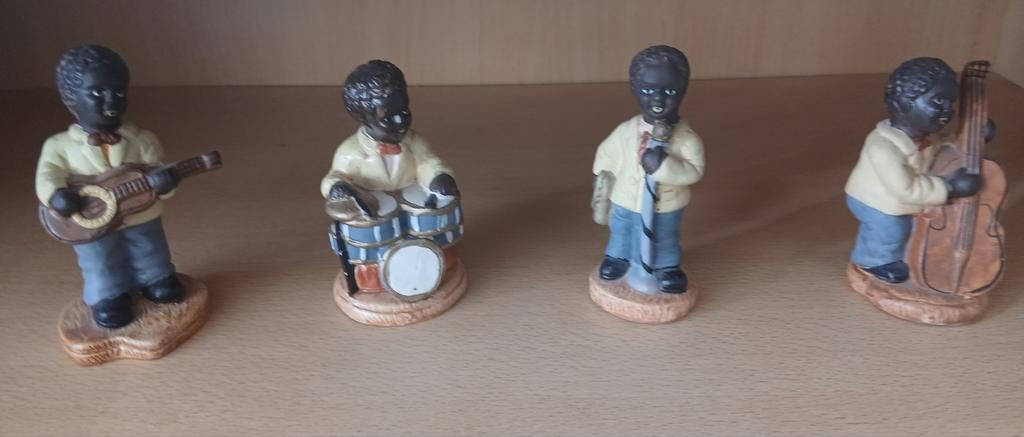 Vintage Jazz Band Beeldjes - Set van 4 Muzik, Verzamelen, Ophalen of Verzenden, Gebruikt, Mens