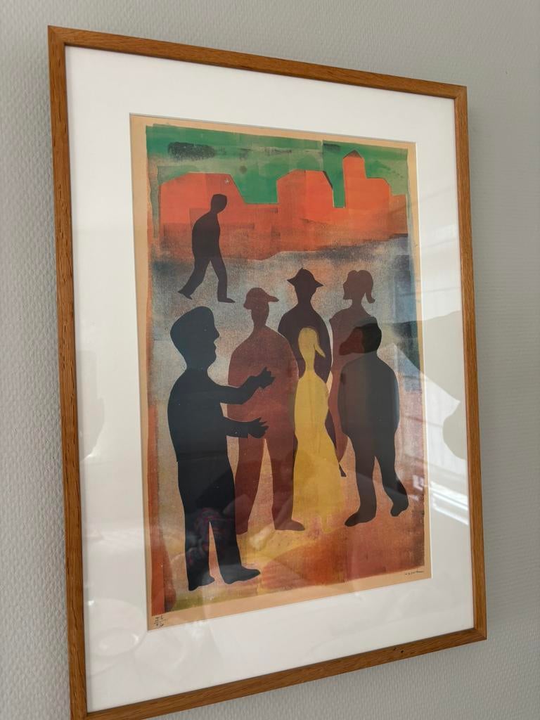 Prent chassidische legenden door H.N. Werkman, Antiek en Kunst, Ophalen of Verzenden