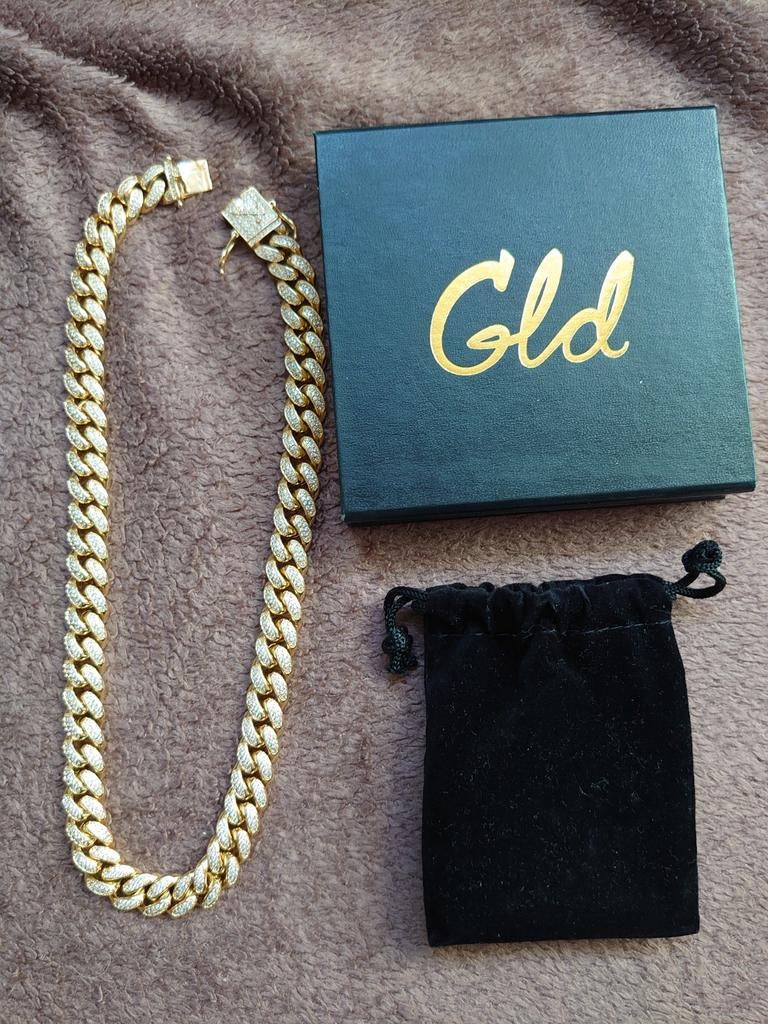 Gld - Gouden schakelketting golden cuban link chain 47 cm, Ophalen of Verzenden, Nieuw, Goud, Goud
