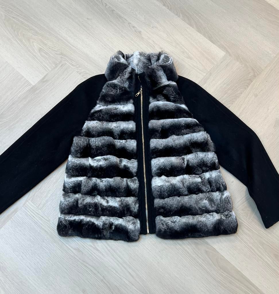 Bontjas chinchilla, Ophalen of Verzenden, Nieuw, Maat 48/50 (M), Zwart