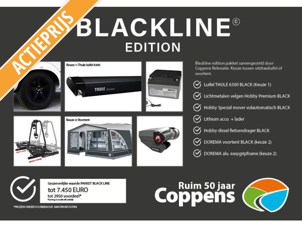 Hobby De Luxe 495 UL BLACKLINE ACTIE 2026 MOVER THULE LUIFEL, Caravans en Kamperen, Caravans, Rondzit, Hobby, Bedrijf, 5 tot 6 meter