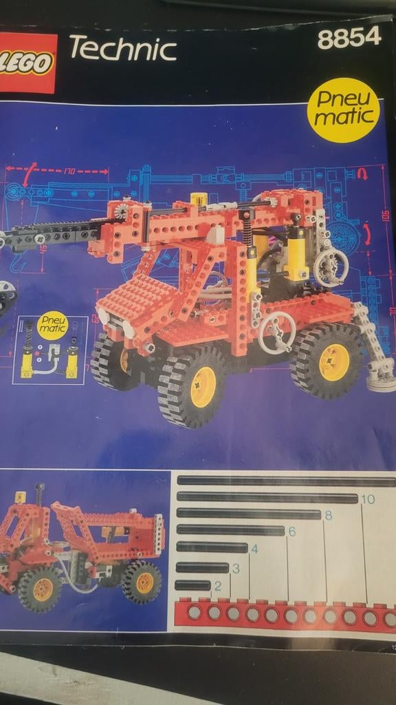 LEGO Technic 8854 Power Crane - Pneumatische Kraan, Gebruikt, Lego, Compleet, Ophalen of Verzenden