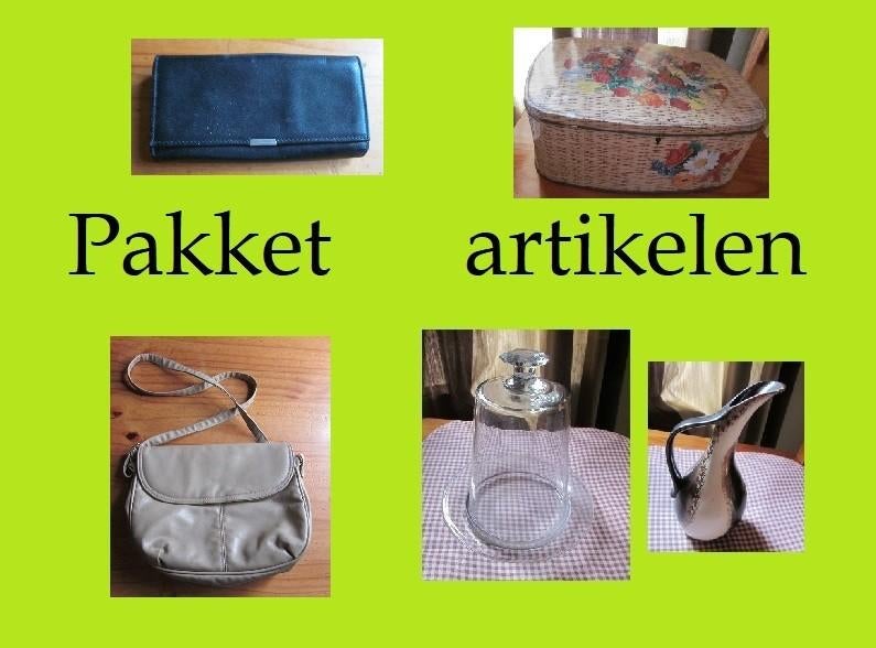 13 vintage spullen oma tas blik vaas bord stolp theelepel en, Ophalen