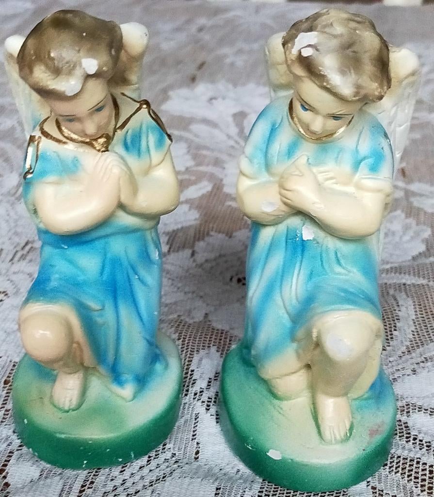 Set oude knielende engelen, Ophalen of Verzenden, Gebruikt