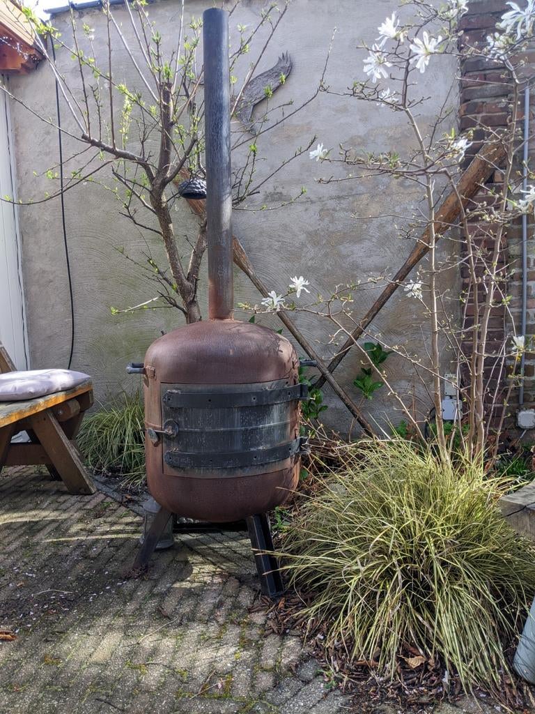 Robuuste buitenkachel / tuinhaard van staal, Tuin en Terras, Tuinhaarden, Gebruikt, Ophalen of Verzenden