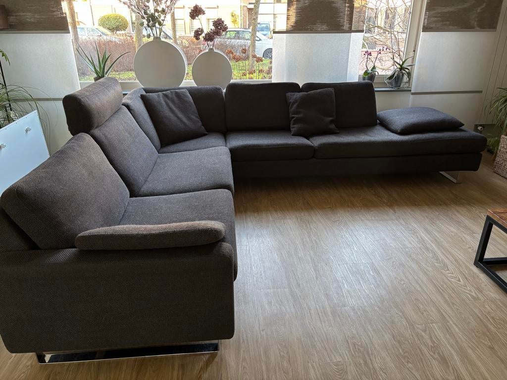 Hoekbank Cor, donkergrijs, 260x295cm, Huis en Inrichting, Ophalen, Gebruikt, Stof