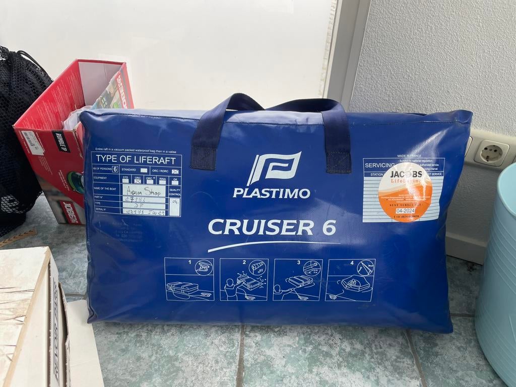Plastimo cruiser 6 reddingsvlot 6 personen, Ophalen of Verzenden, Zo goed als nieuw, Overige typen