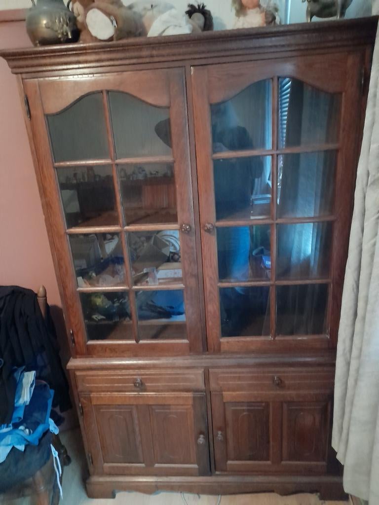 Massief Eiken kast, Huis en Inrichting, Kasten | Vitrinekasten, Ophalen, 25 tot 50 cm, 100 tot 150 cm, 150 tot 200 cm