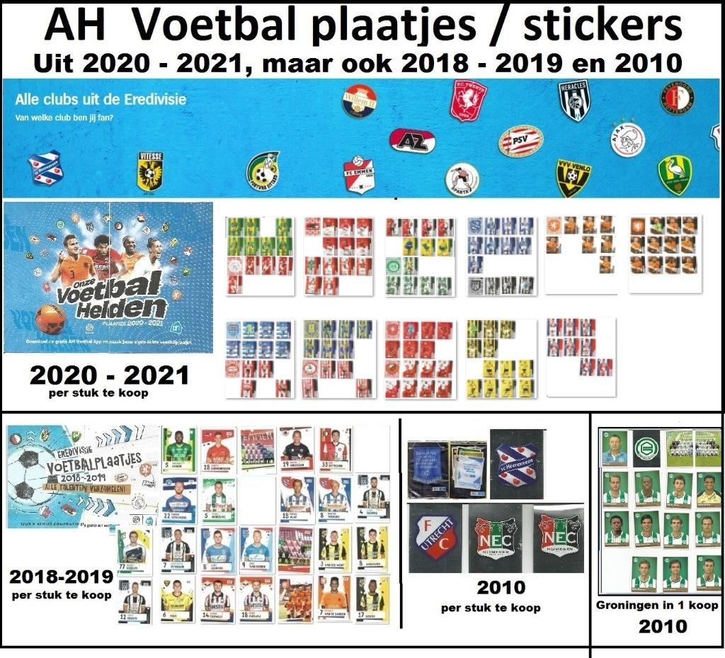 AH voetbal plaatjes / stickers 2020-2021 en Eredivisie, Albert Heijn, Ophalen of Verzenden