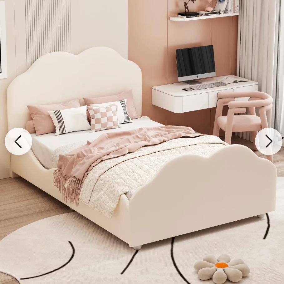 Eenpersoonsbed Bed Aether Ⅲ NIEUW IN DOOS (np: €205), Ophalen, 90 cm, Eenpersoons, Beige