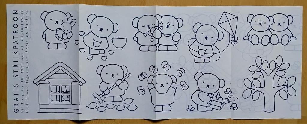 Strijk/Borduur Patronen "Nijntje"Boris&Barbara Dick Bruna, Hobby en Vrije tijd, Borduren en Borduurmachines, Verzenden, Handborduren