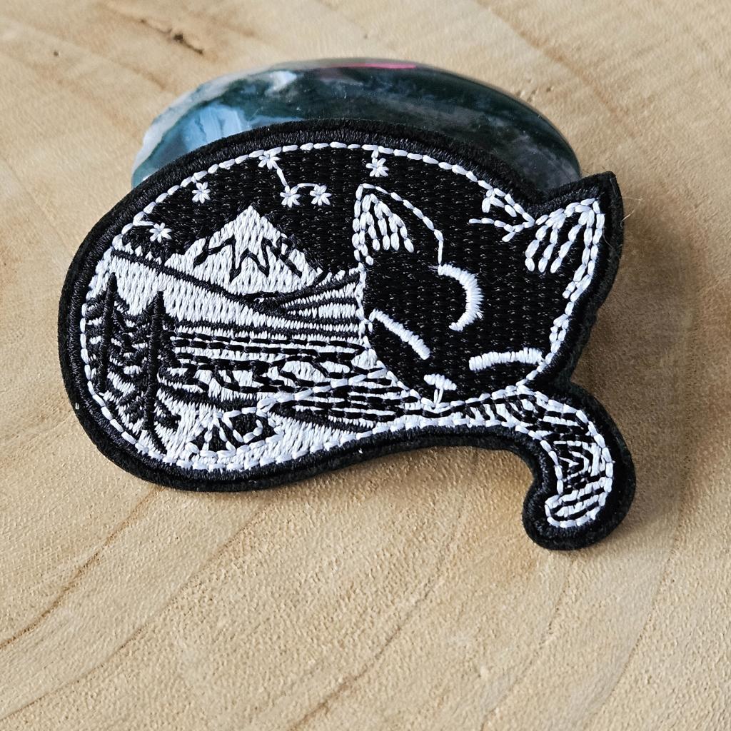 Strijk embleem Iron on Patch applicatie slapende kat, D, Nieuw, Ophalen of Verzenden, D