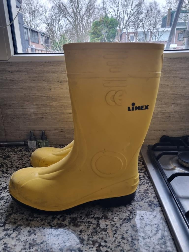 Gele Linex veiligheidslaarzen maat 42, Doe-het-zelf en Verbouw, Veiligheidskleding, Ophalen of Verzenden, Gebruikt