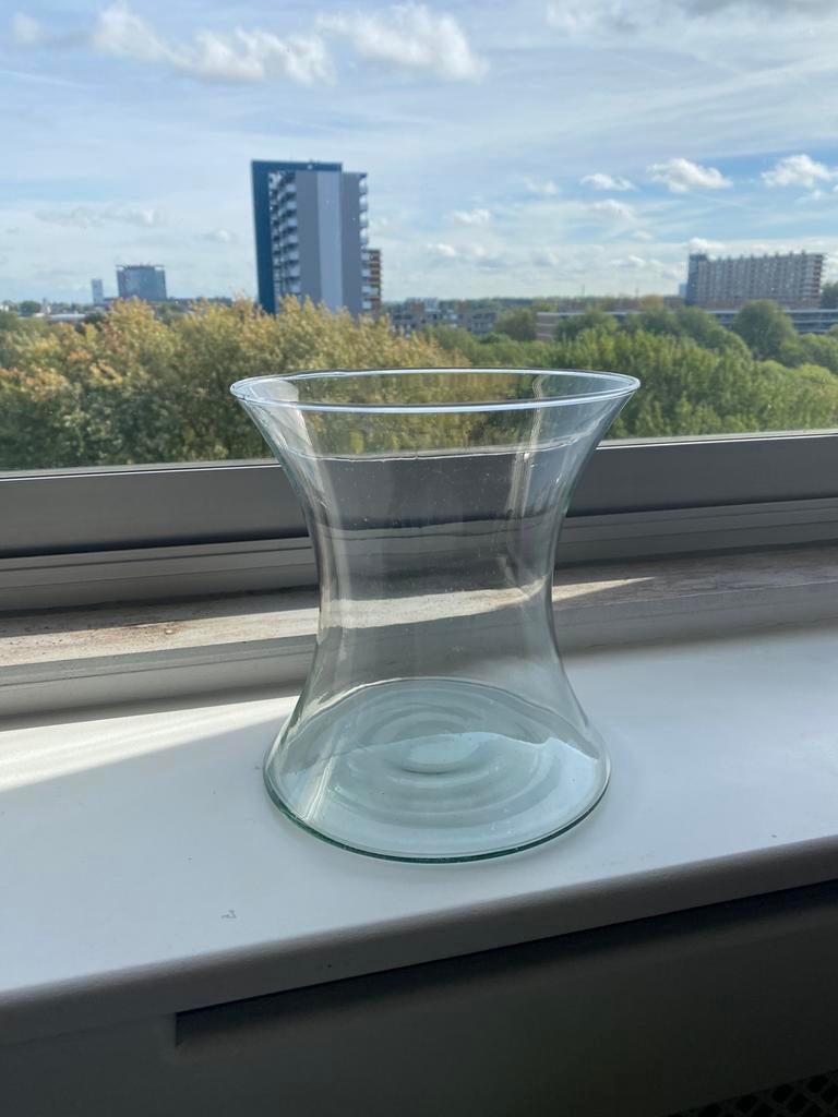 Mooie zgan glazen vaas of schaal voor bloemen fruit of decor, Overige kleuren, Ophalen of Verzenden, Minder dan 50 cm, Glas