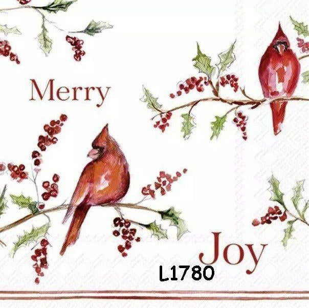 Servetten decoupage/bullet journal * rode kardinaal L1780, Verzenden, Nieuw, Materiaal