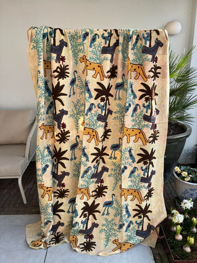 Vintage Kantha Quilt Suzani Deken Sari India, Ophalen of Verzenden