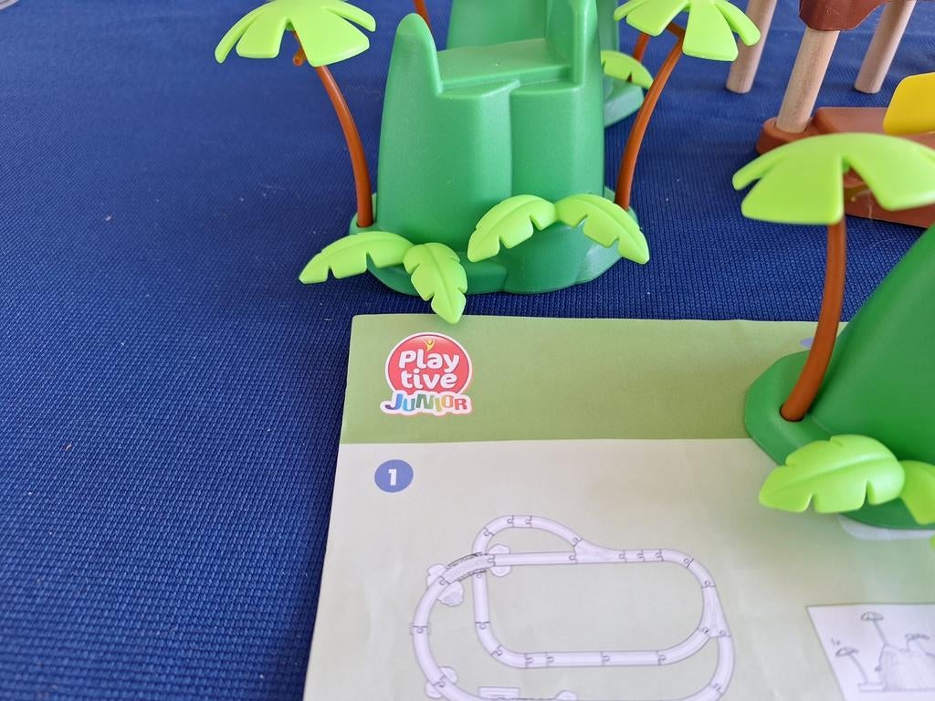 Playtive Junior houten treinbaan met jungle thema, Kinderen en Baby's, Speelgoed | Overig, Ophalen of Verzenden