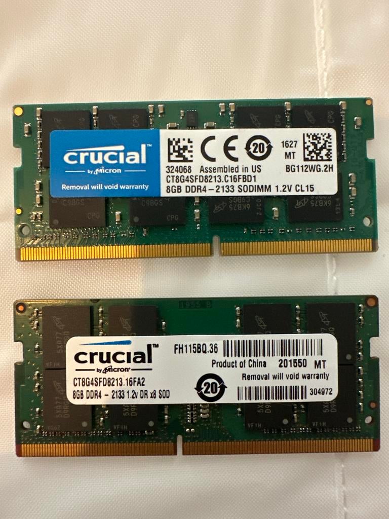 Crucial 16GB (8GB x 2) DDR4 SODIMM RAM geheugen, Computers en Software, RAM geheugen, Ophalen of Verzenden, DDR4, 16 GB